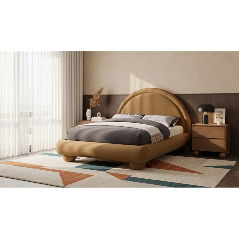 Meridian Furniture Madrid Saddle Velvet Full Bed