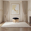 Meridian Furniture Altair Black Velour Fur Fabric Bench