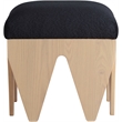 Meridian Furniture Altair Black Velour Fur Fabric Bench