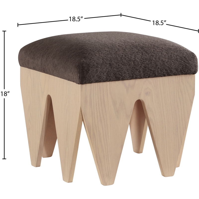 Meridian Furniture Altair Brown Velour Fur Fabric Bench