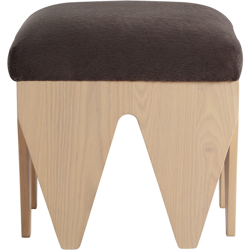 Meridian Furniture Altair Brown Velour Fur Fabric Bench