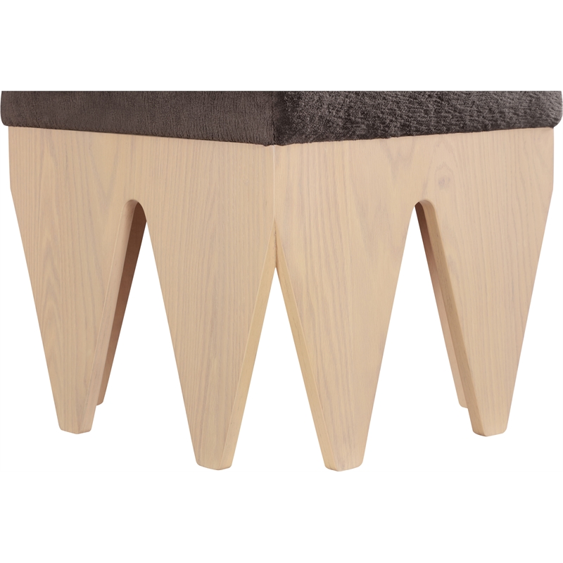 Meridian Furniture Altair Brown Velour Fur Fabric Bench