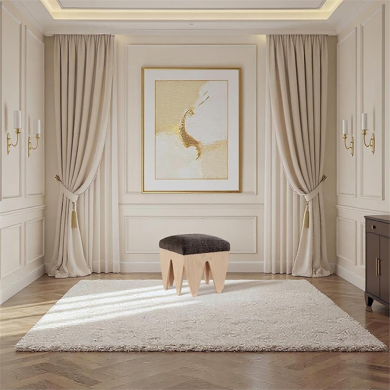 Meridian Furniture Altair Brown Velour Fur Fabric Bench