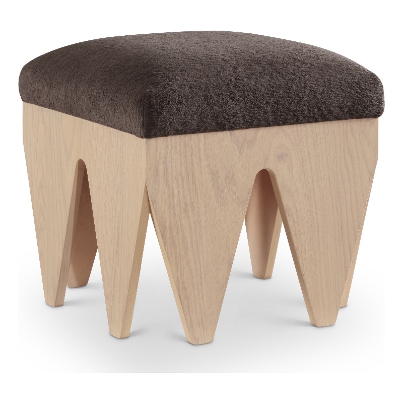 Meridian Furniture Altair Brown Velour Fur Fabric Bench