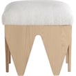 Meridian Furniture Altair Cream Velour Fur Fabric Bench