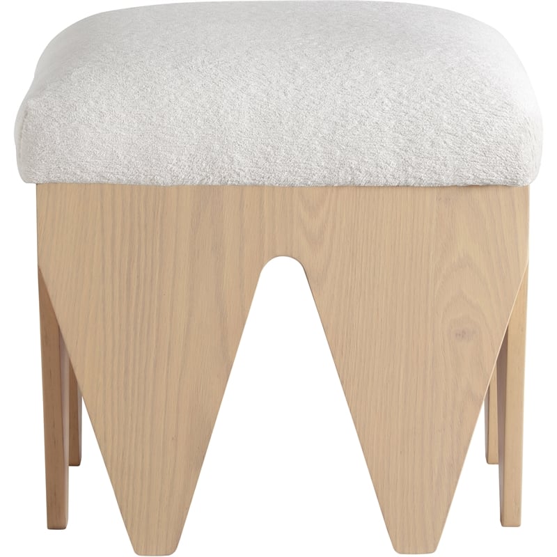 Meridian Furniture Altair Cream Velour Fur Fabric Bench