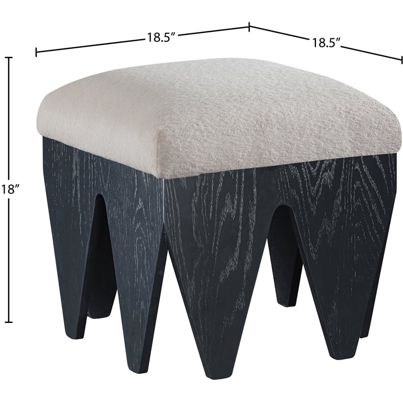 Meridian Furniture Altair Beige Velour Fur Fabric Bench