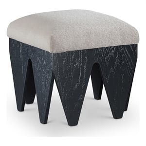 Meridian Furniture Altair Beige Velour Fur Fabric Bench