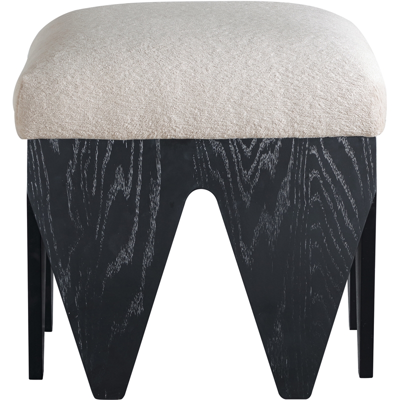 Meridian Furniture Altair Beige Velour Fur Fabric Bench