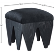 Meridian Furniture Altair Black Velour Fur Fabric Bench