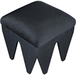 Meridian Furniture Altair Black Velour Fur Fabric Bench