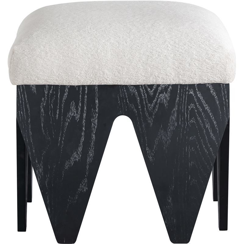 Meridian Furniture Altair Cream Velour Fur Fabric Bench