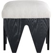 Meridian Furniture Altair Cream Velour Fur Fabric Bench