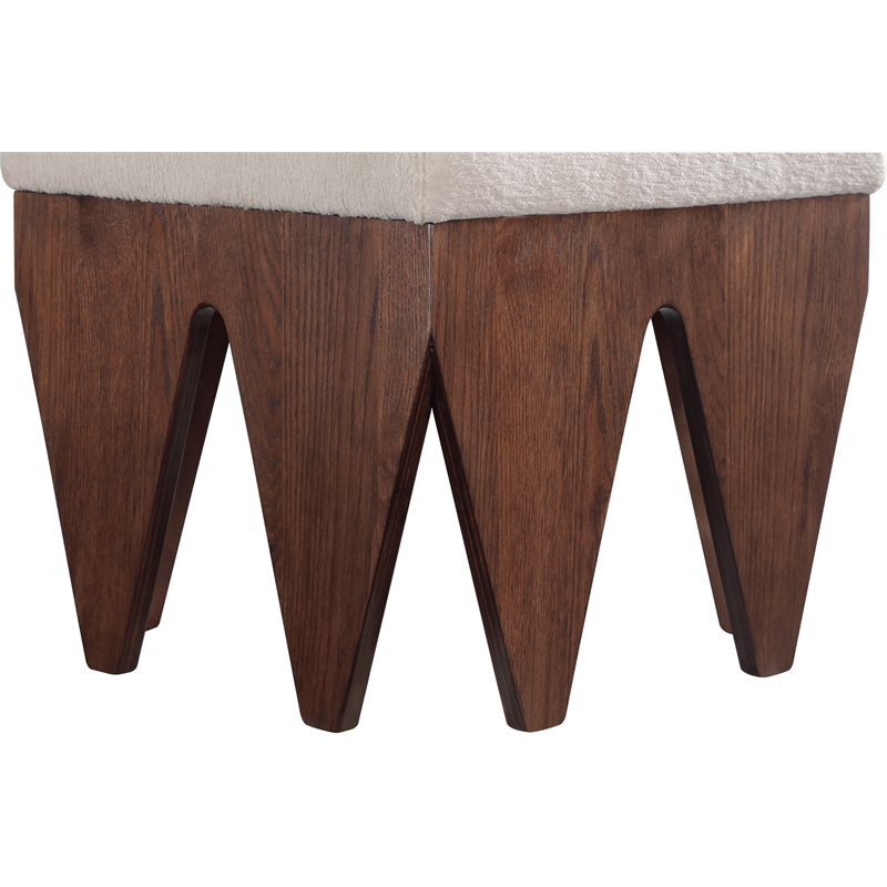 Meridian Furniture Altair Beige Velour Fur Fabric Bench