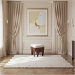 Meridian Furniture Altair Beige Velour Fur Fabric Bench