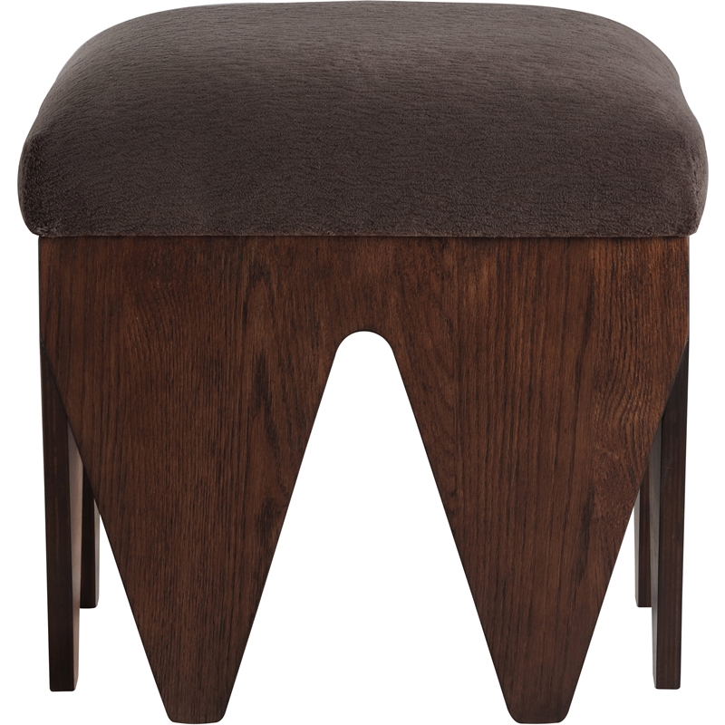 Meridian Furniture Altair Brown Velour Fur Fabric Bench