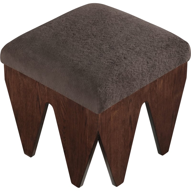 Meridian Furniture Altair Brown Velour Fur Fabric Bench