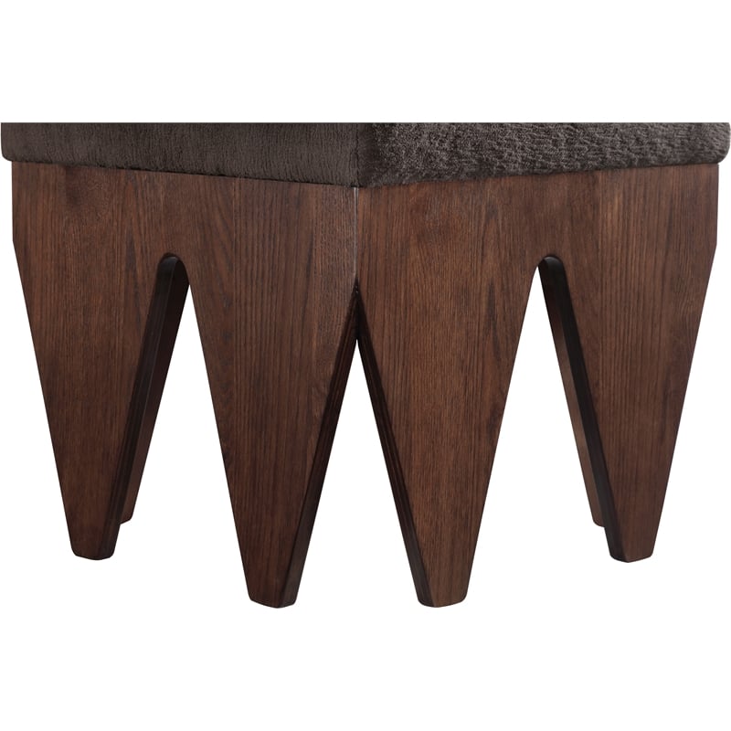 Meridian Furniture Altair Brown Velour Fur Fabric Bench