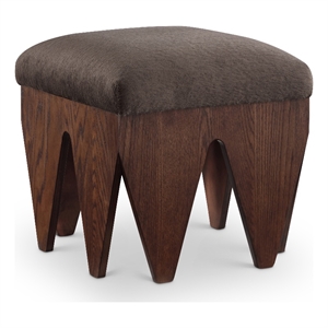 Meridian Furniture Altair Brown Velour Fur Fabric Bench