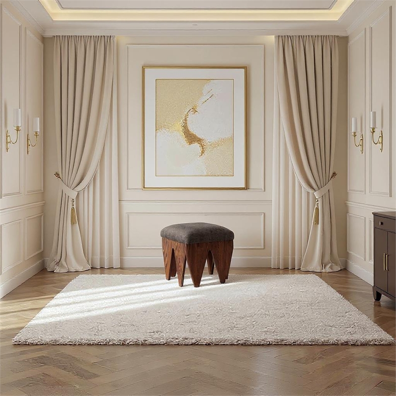 Meridian Furniture Altair Brown Velour Fur Fabric Bench