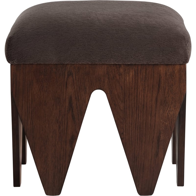 Meridian Furniture Altair Brown Velour Fur Fabric Bench