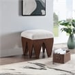 Meridian Furniture Altair Cream Velour Fur Fabric Bench