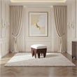 Meridian Furniture Altair Cream Velour Fur Fabric Bench