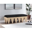 Meridian Furniture Altair Black Velour Fur Fabric Bench