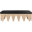 Meridian Furniture Altair Black Velour Fur Fabric Bench