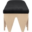 Meridian Furniture Altair Black Velour Fur Fabric Bench