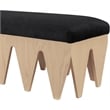 Meridian Furniture Altair Black Velour Fur Fabric Bench