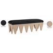 Meridian Furniture Altair Black Velour Fur Fabric Bench