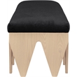 Meridian Furniture Altair Black Velour Fur Fabric Bench