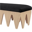 Meridian Furniture Altair Black Velour Fur Fabric Bench