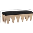 Meridian Furniture Altair Black Velour Fur Fabric Bench