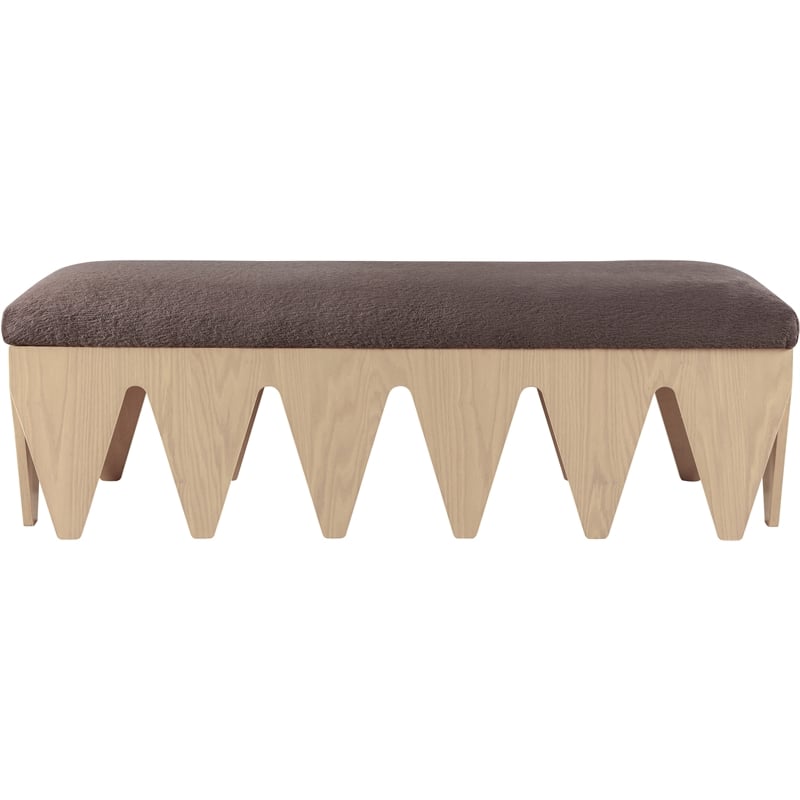 Meridian Furniture Altair Brown Velour Fur Fabric Bench