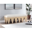 Meridian Furniture Altair Cream Velour Fur Fabric Bench