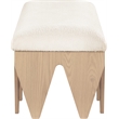 Meridian Furniture Altair Cream Velour Fur Fabric Bench