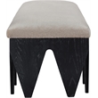 Meridian Furniture Altair Beige Velour Fur Fabric Bench