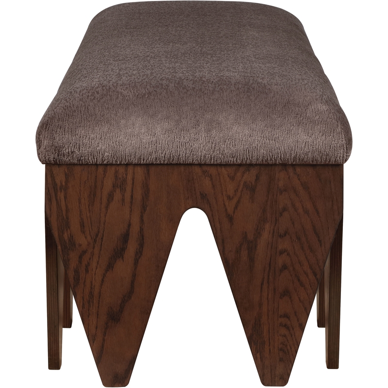 Meridian Furniture Altair Brown Velour Fur Fabric Bench
