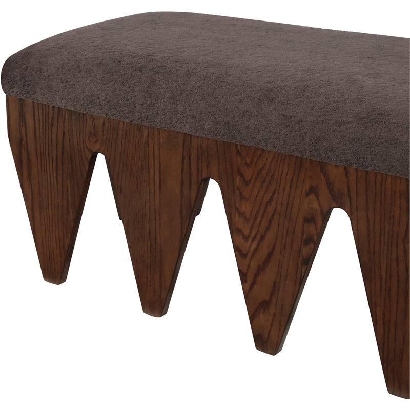 Meridian Furniture Altair Brown Velour Fur Fabric Bench
