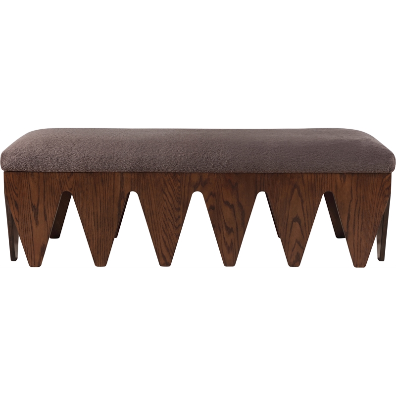 Meridian Furniture Altair Brown Velour Fur Fabric Bench