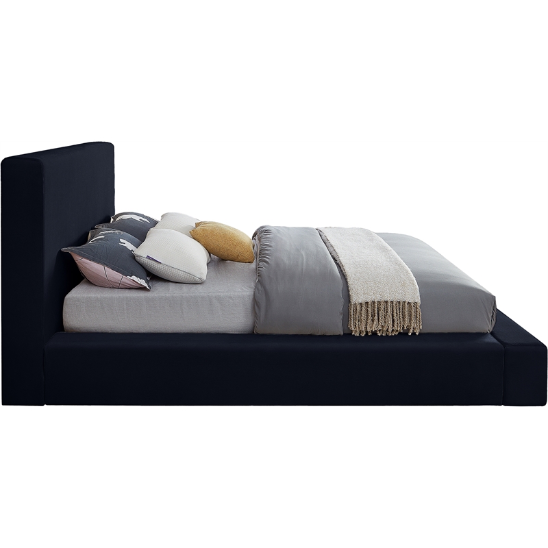 Meridian Furniture Dorian Navy Velvet King Bed