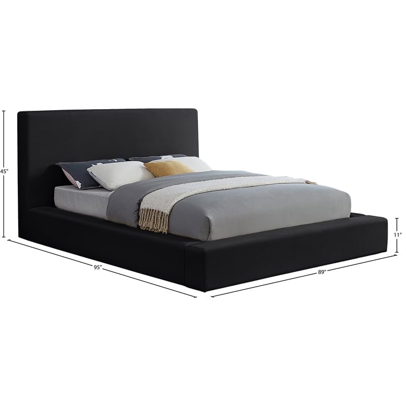Meridian Furniture Dorian Black Velvet King Bed