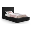 Meridian Furniture Dorian Black Velvet Twin Bed