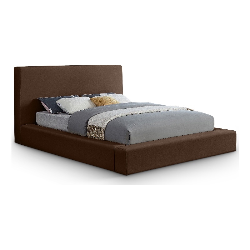 Meridian Furniture Dorian Brown Velvet Queen Bed