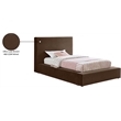 Meridian Furniture Dorian Brown Velvet Twin Bed
