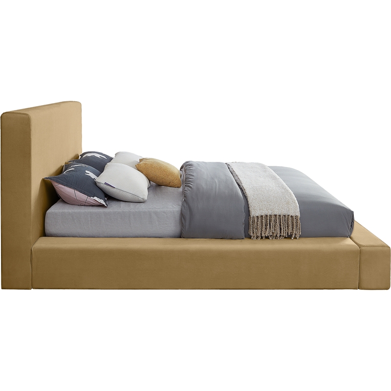 Meridian Furniture Dorian Camel Velvet King Bed