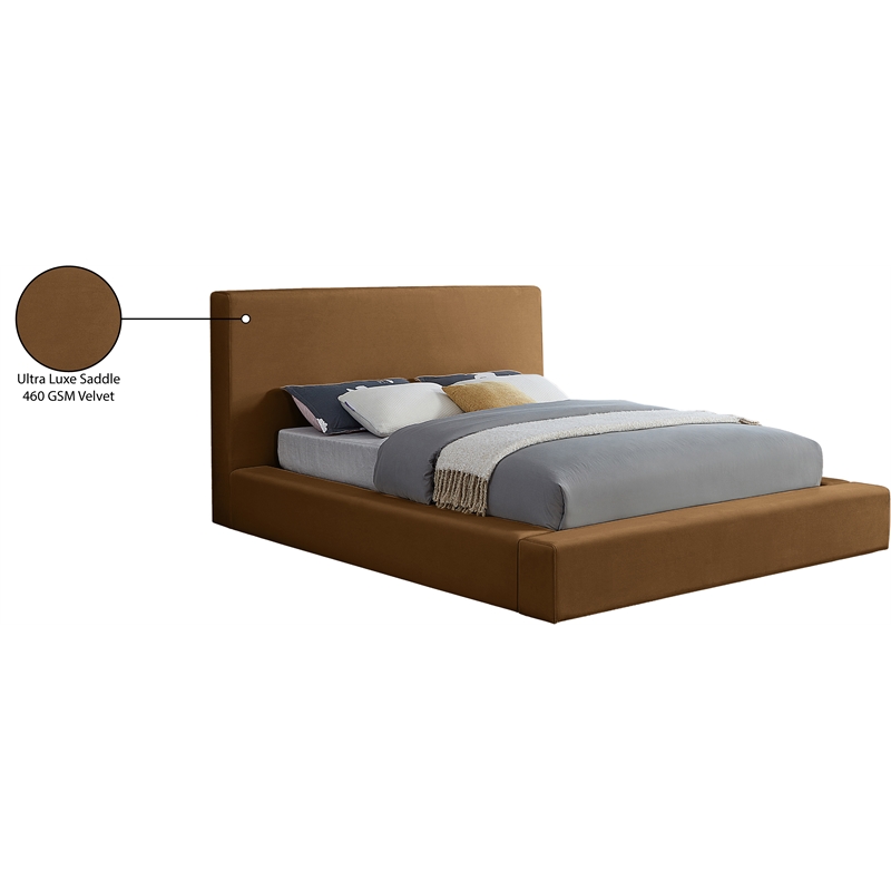 Meridian Furniture Dorian Saddle Velvet King Bed