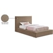 Meridian Furniture Dorian Taupe Velvet Twin Bed